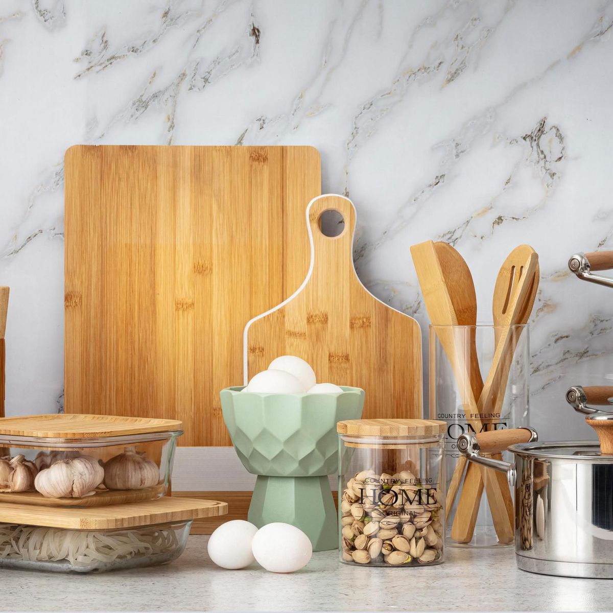 JUST HOME COLLECTION - Set x3 Tablas Bambú Café