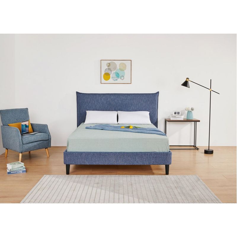 JUST HOME COLLECTION - Cama Estructural Azul 2 Plazas