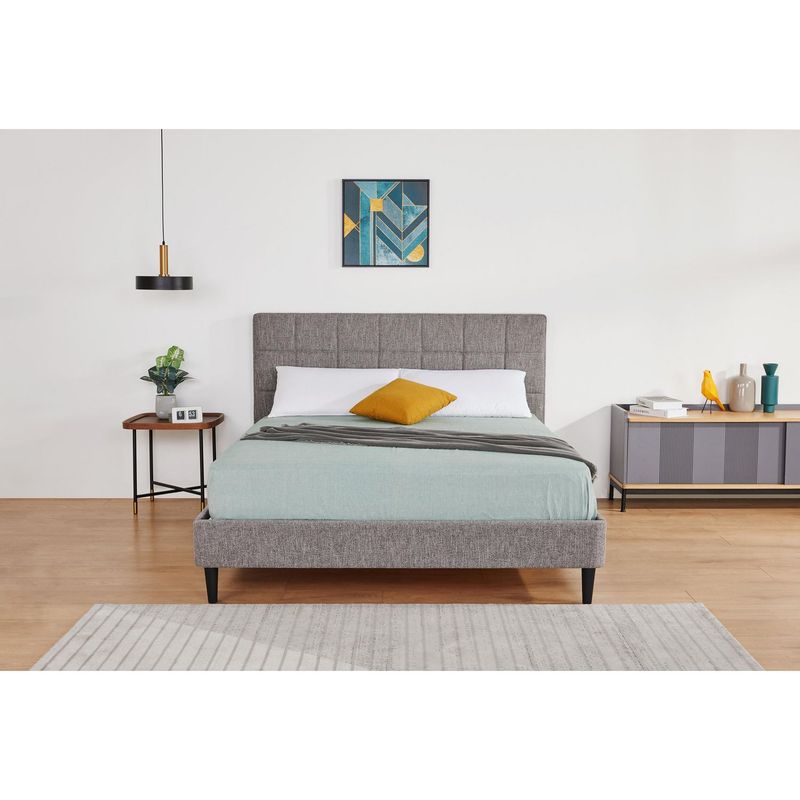 JUST HOME COLLECTION - Cama Estructural 2 Plazas Gris