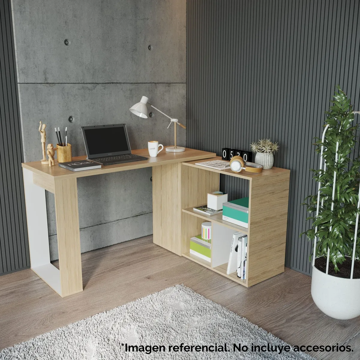 JUST HOME COLLECTION - Escritorio en L Melamina Quadratta