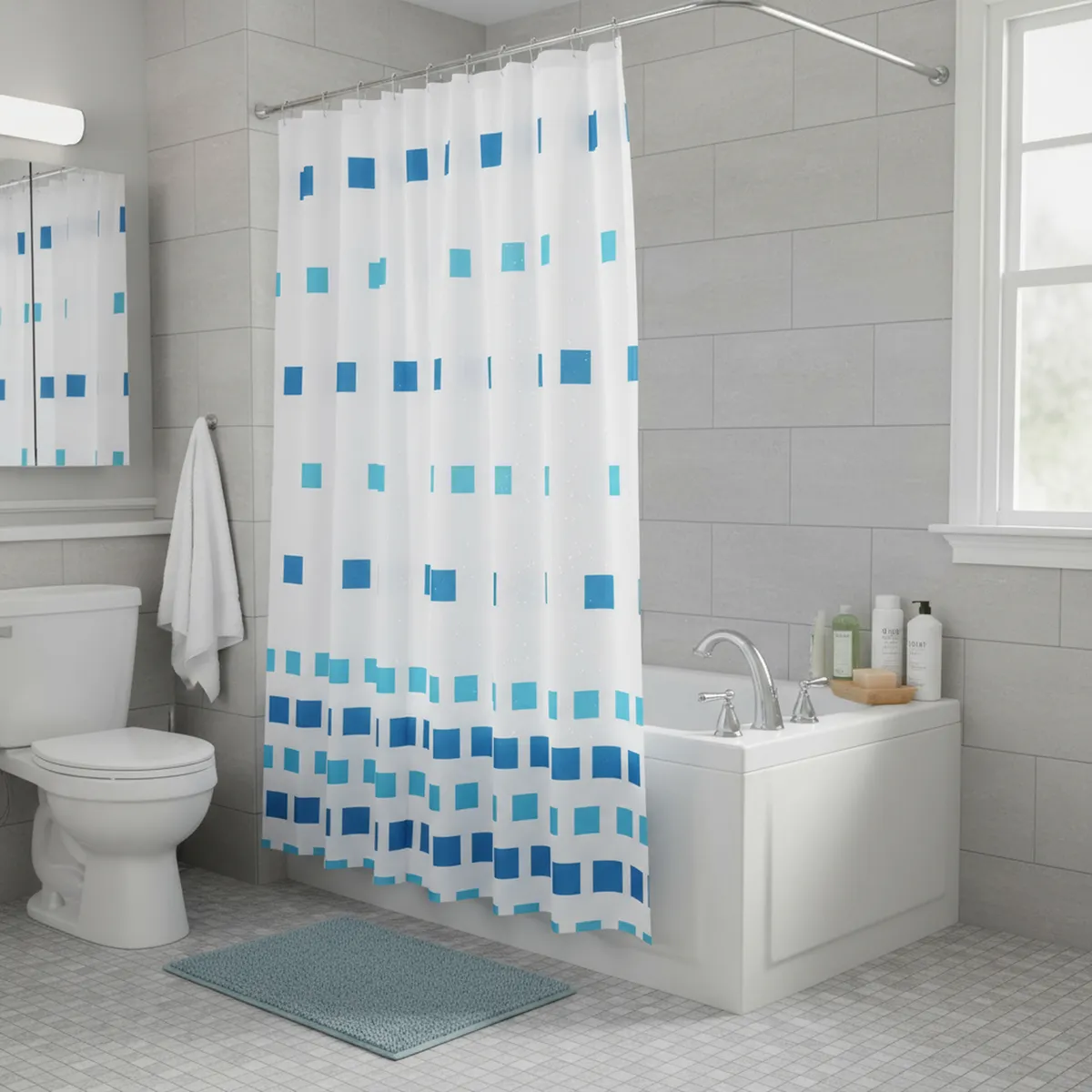 JUST HOME COLLECTION - Cortina de Baño Mosaico 178x180cm