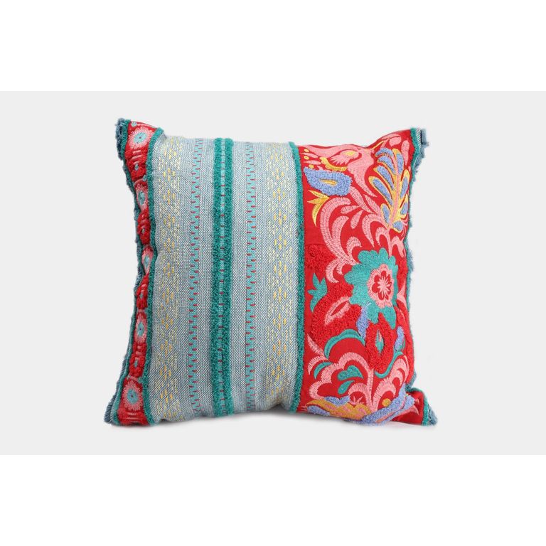 Cojín Flor Rojo/Azul 45x45cm | Sodimac Falabella