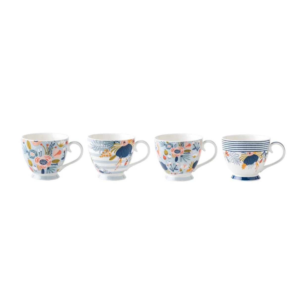 JUST HOME COLLECTION - Taza Flores Celeste Surtido