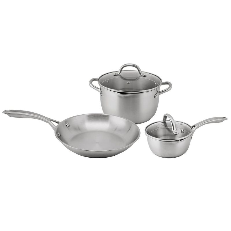 JUST HOME COLLECTION - Juego de Ollas Acero Inoxidable 5 Piezas