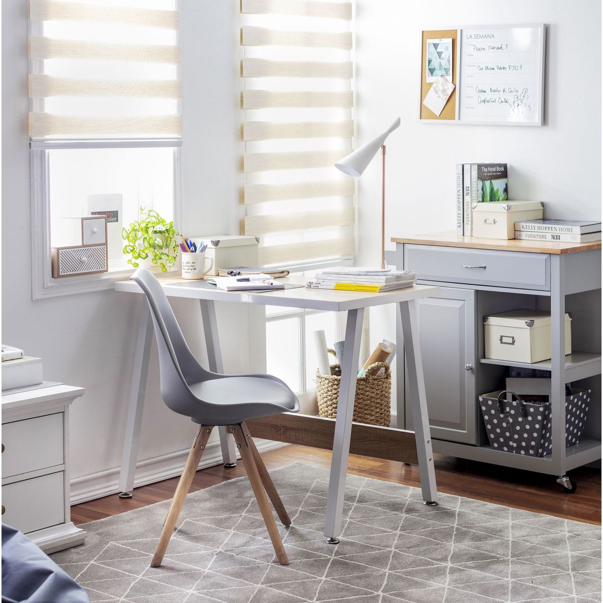 JUST HOME COLLECTION - Escritorio Blanco Roble Melamina Pepe