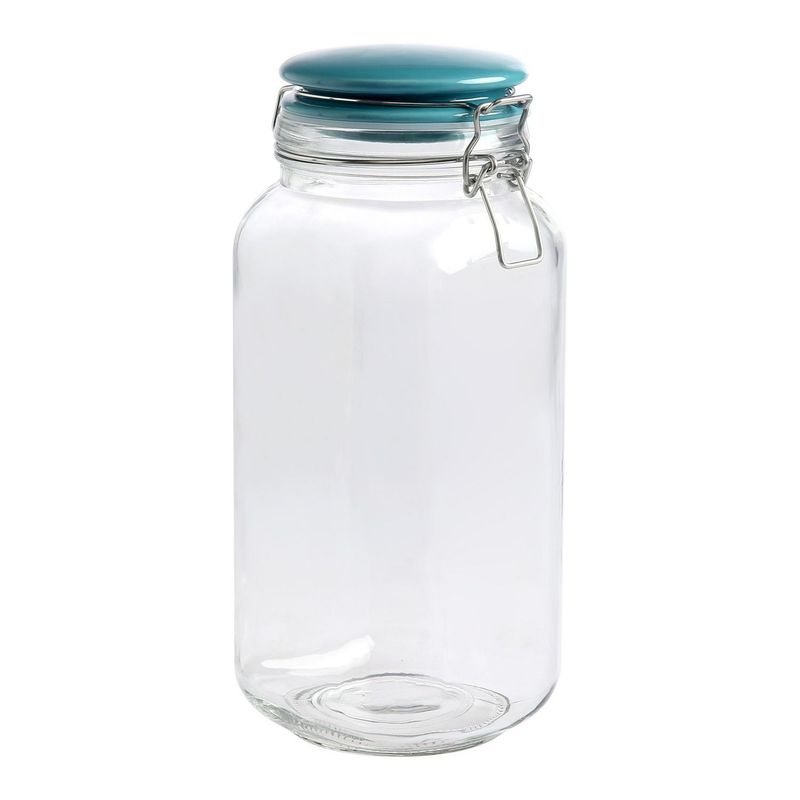JUST HOME COLLECTION - Frasco de Vidrio 2.1L con Tapa Cer Azul