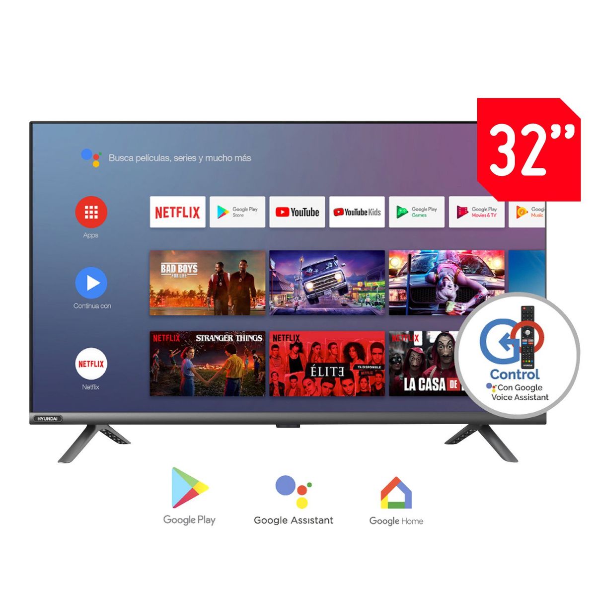 HYUNDAI - Televisor Hyundai Smart HD 32" HYLED3248AiM