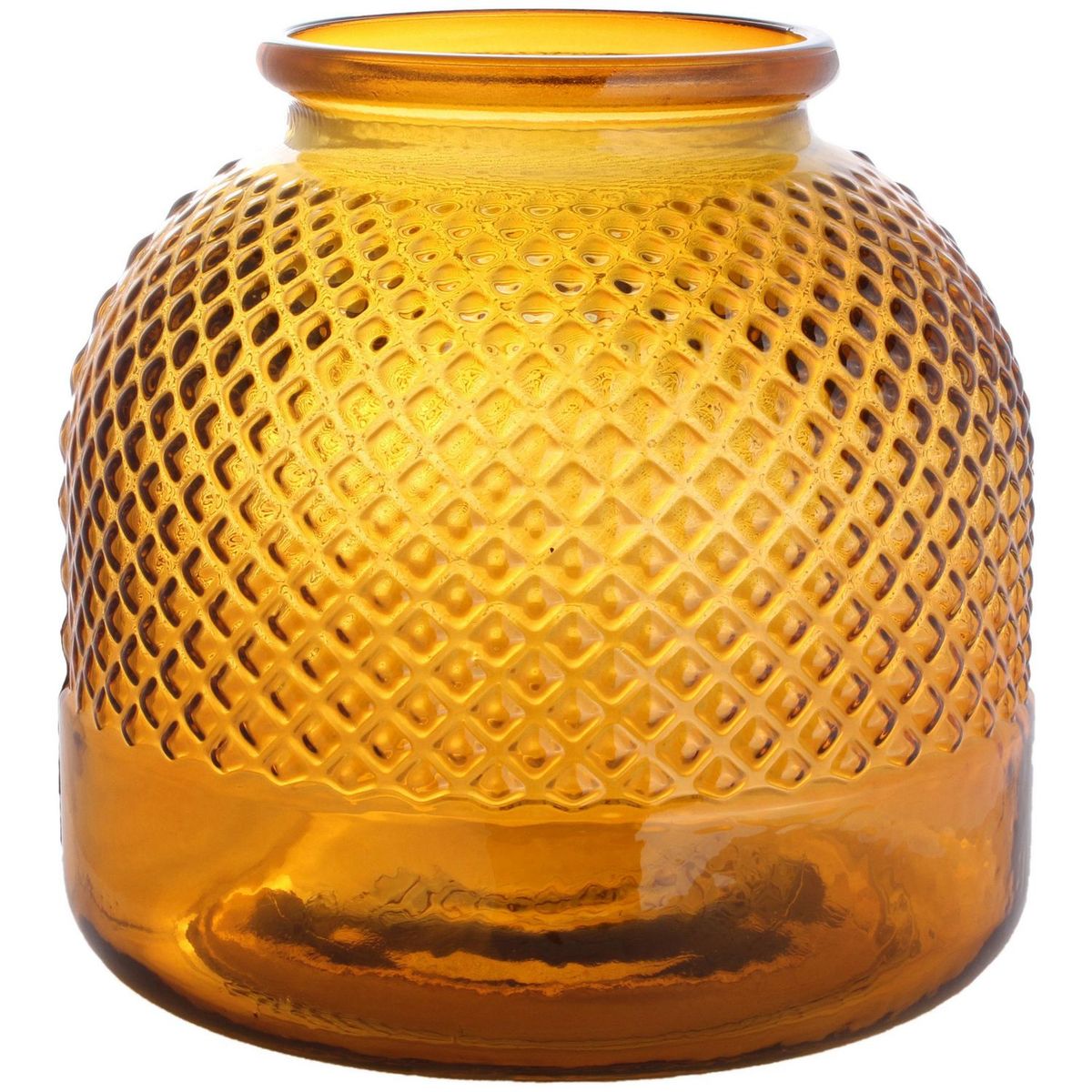 VIDRIOS SAN MIGUEL - Huracán Diamante 24cm Ámbar