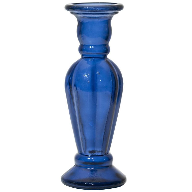 VIDRIOS SAN MIGUEL - Candelabro Decorativo Vidrio Azul 11x30x30cm