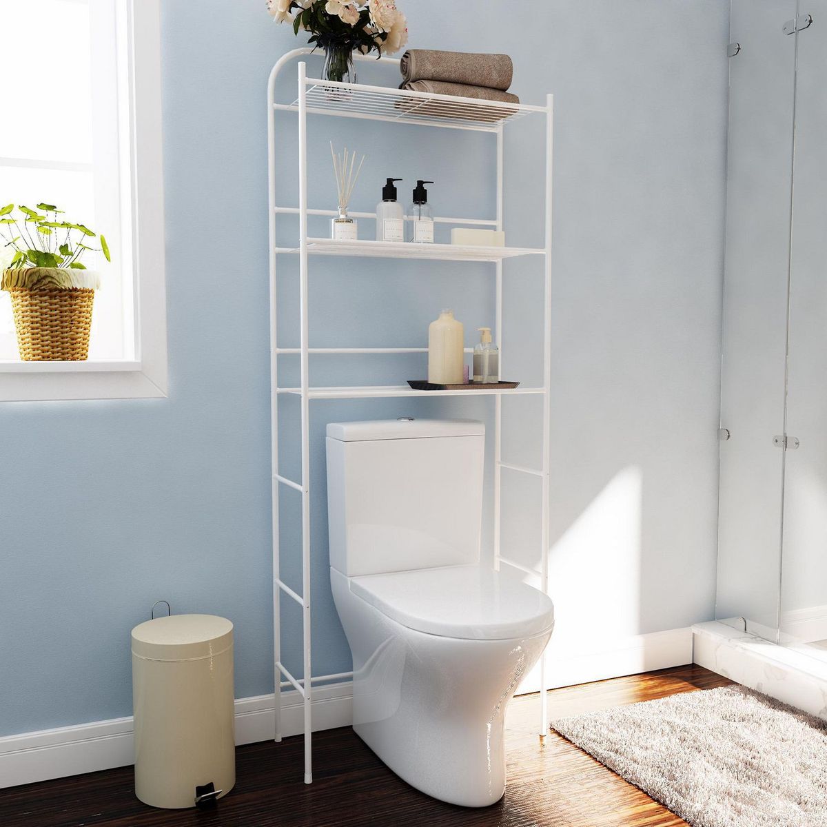 SENSI DACQUA - Organizador de Baño sobre Inodoro Blanco Tres Repisas