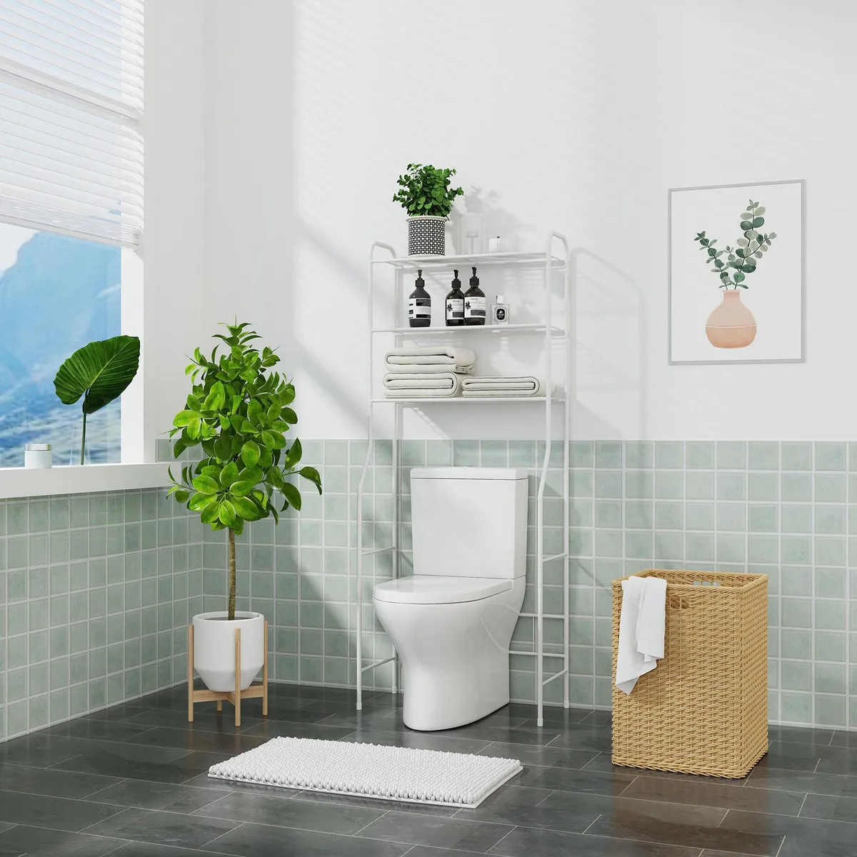 SENSI DACQUA - Organizador de Baño/Lavandería Blanco Tres Repisas