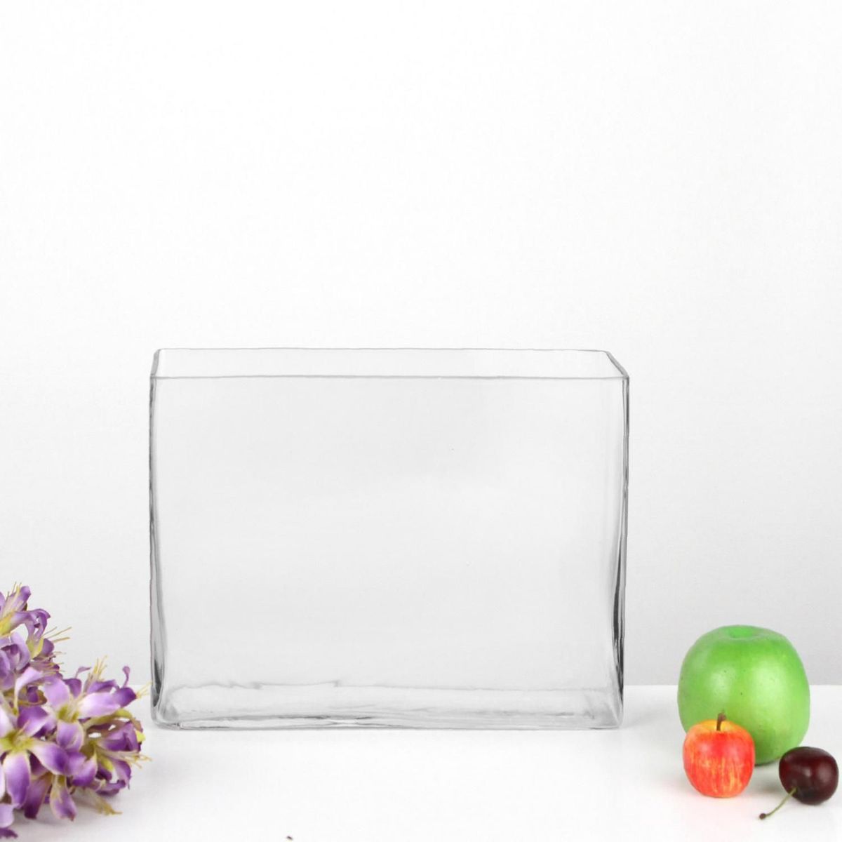JUST HOME COLLECTION - Florero Rectangular Vidrio Transparente 25x18cm