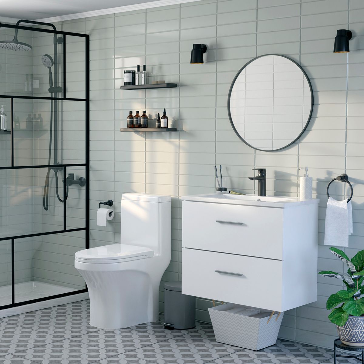 SENSI DACQUA - Mueble de Baño LVM Key Blanco 60x46x52cm
