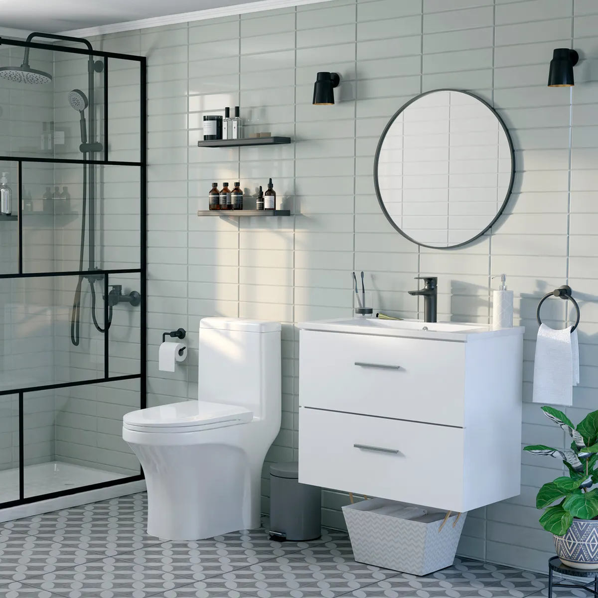 SENSI DACQUA - Mueble de Baño LVM Key Blanco 60x46x52cm