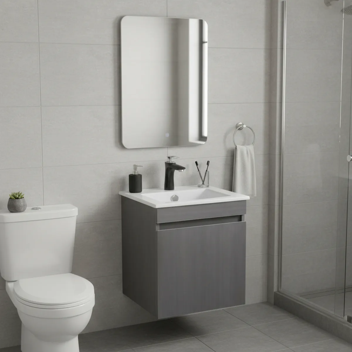 SENSI DACQUA - Mueble de Baño LVM Bonsai Gris 43x43x47cm