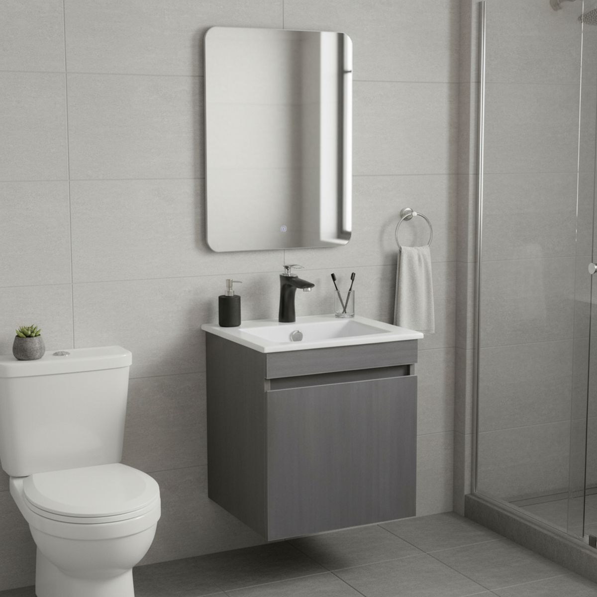 SENSI DACQUA - Mueble de Baño LVM Bonsai Gris 43x43x47cm