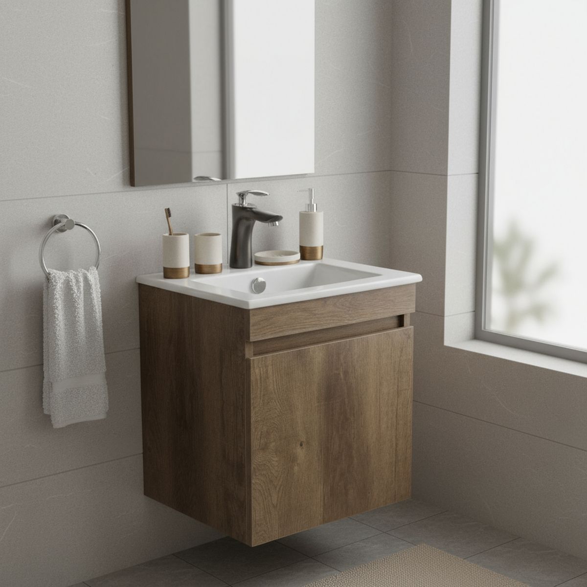 SENSI DACQUA - Lavamano Baño 43x43x47cm Bonsai