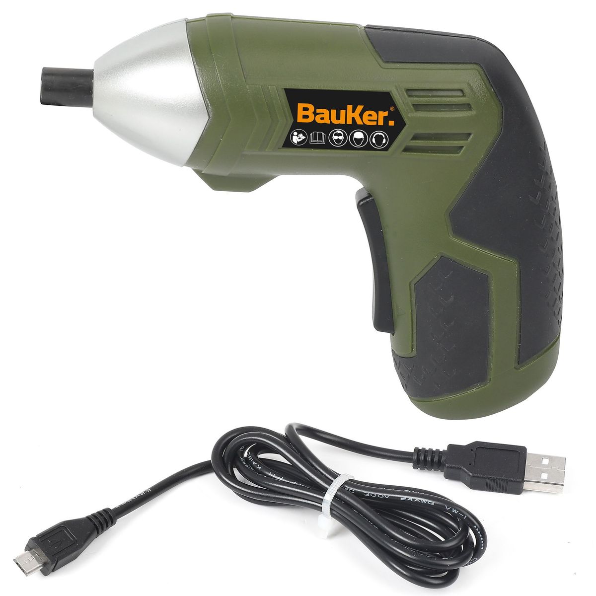 BAUKER - Atornillador Fijo Inalámbrico 6.35mm 4V Con USB Bauker