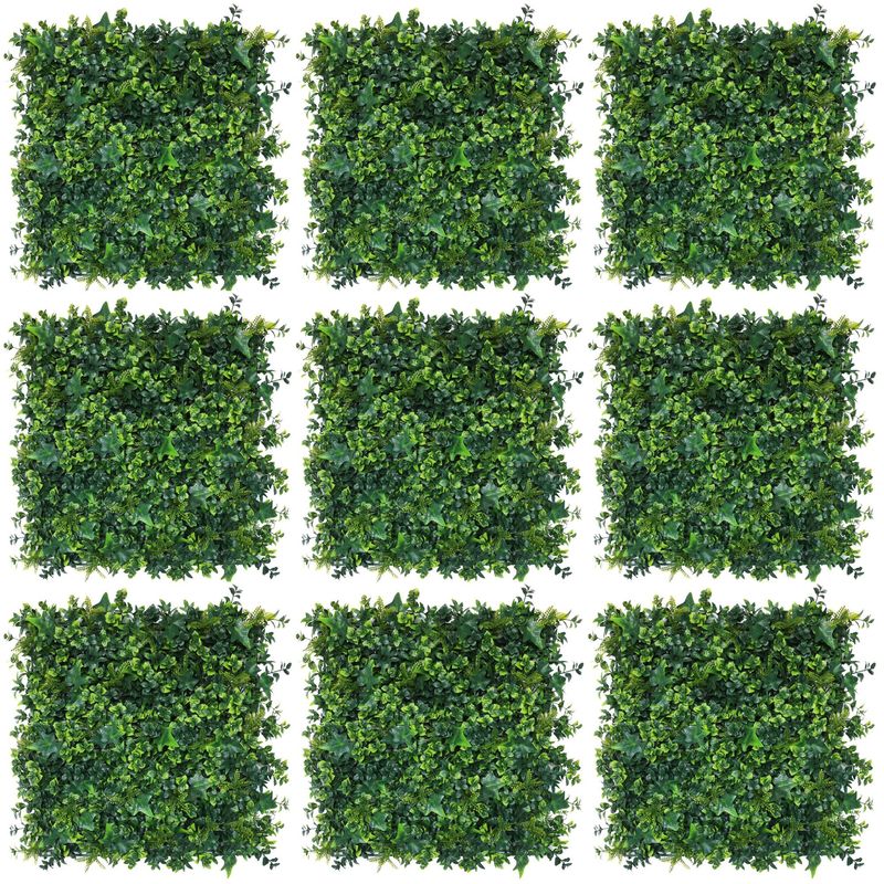 JUST HOME COLLECTION - Jardín vertical Set 9 Artificial Verde 50x50cm