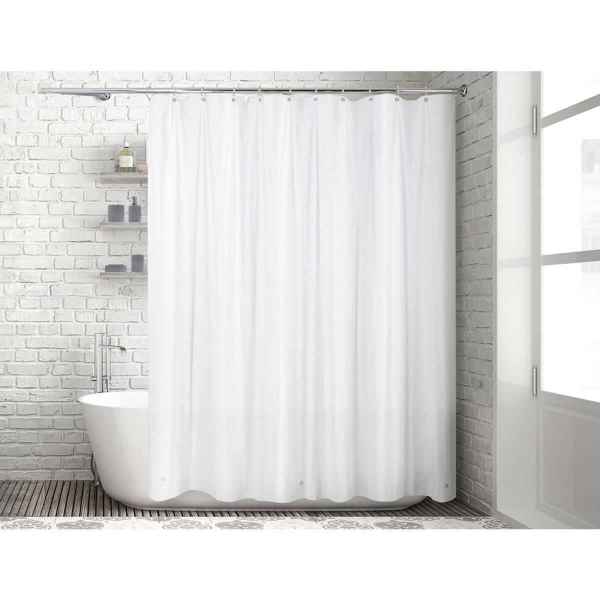 CASA BONITA - Forro de Cortina de Baño Blanca 178x180cm