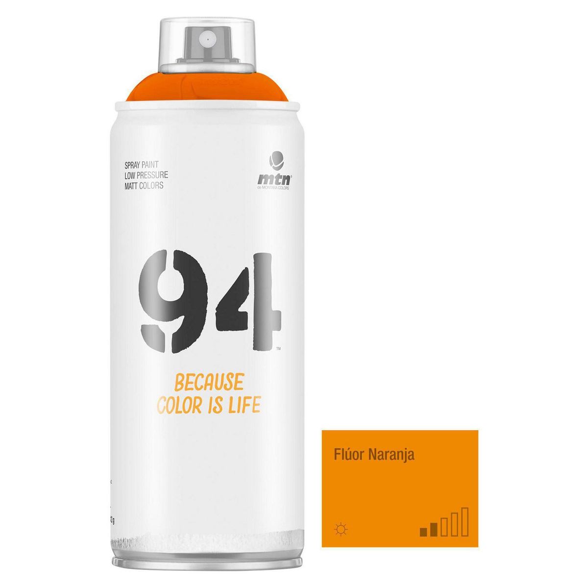 Pintura en Spray MTN 94 Flúor Naranja 400ml, marca MONTANA COLORS - Foto Principal