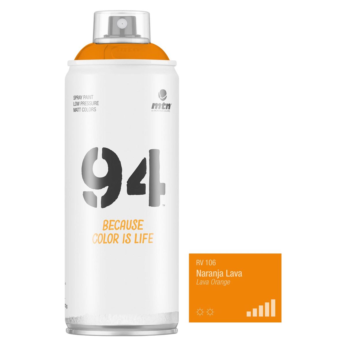 MONTANA COLORS - Pintura en Spray MTN 94 Naranja Lava 400ml