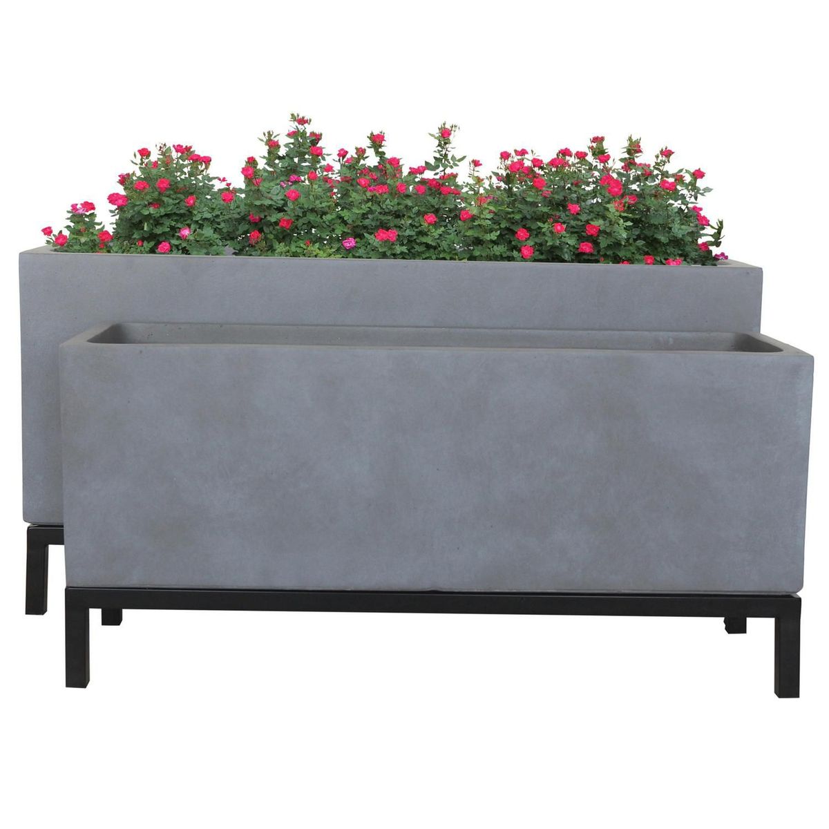 JUST HOME COLLECTION - Set 2 Macetas Rectangular Plomo