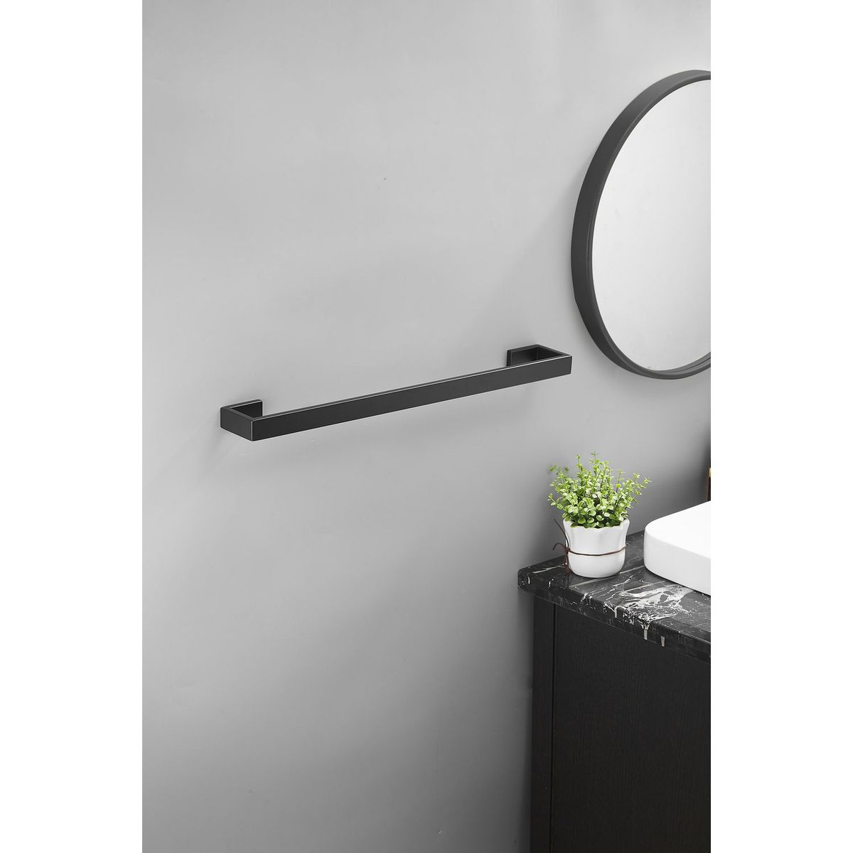 SENSI DACQUA - Toallero Barra NewYork Negro Mate 60cm