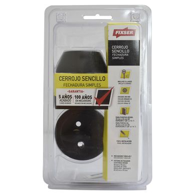 Cerrojo Sencillo Negro Fixser