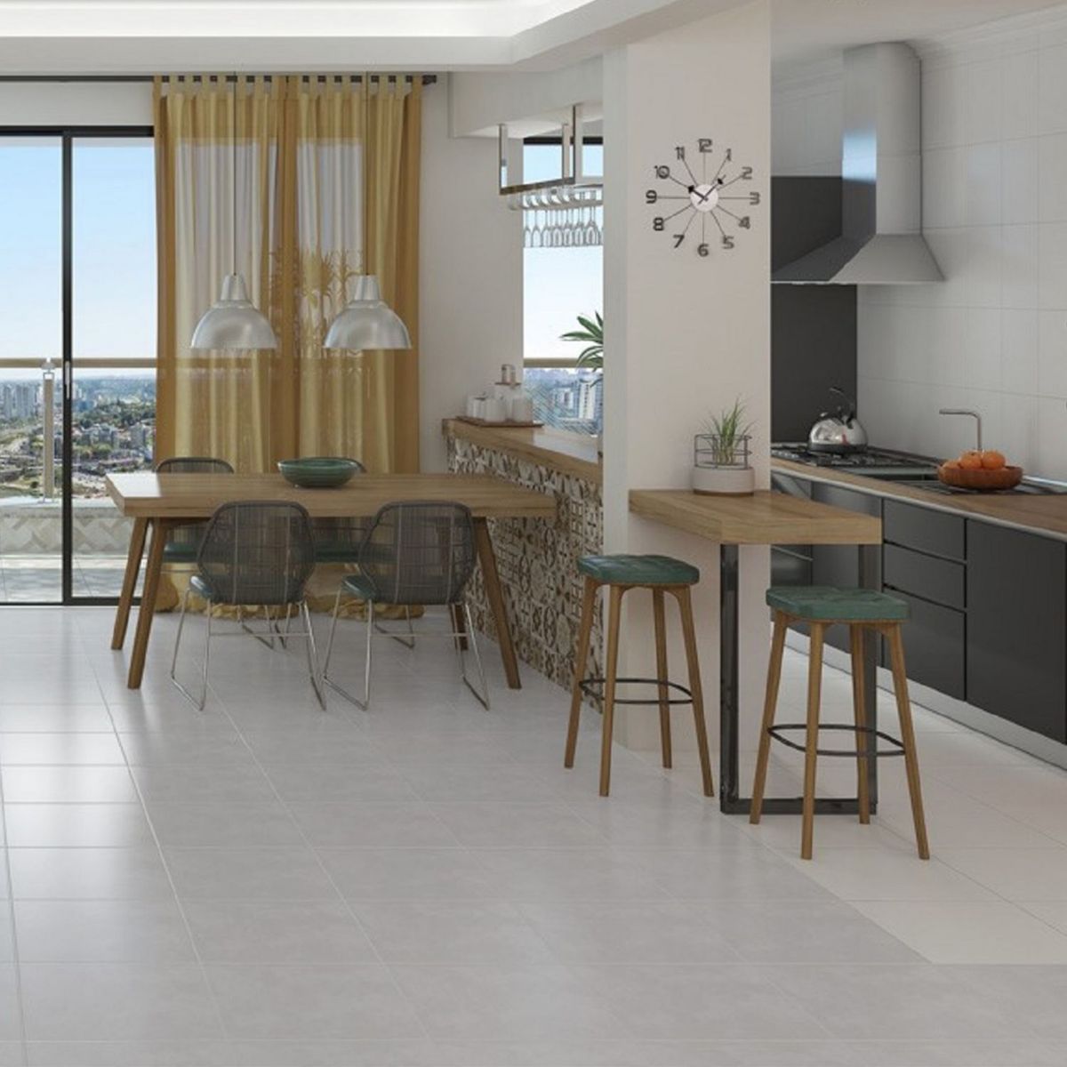 INCEFRA - Cerámica Satín Liso Gris Claro 45x45cm para piso