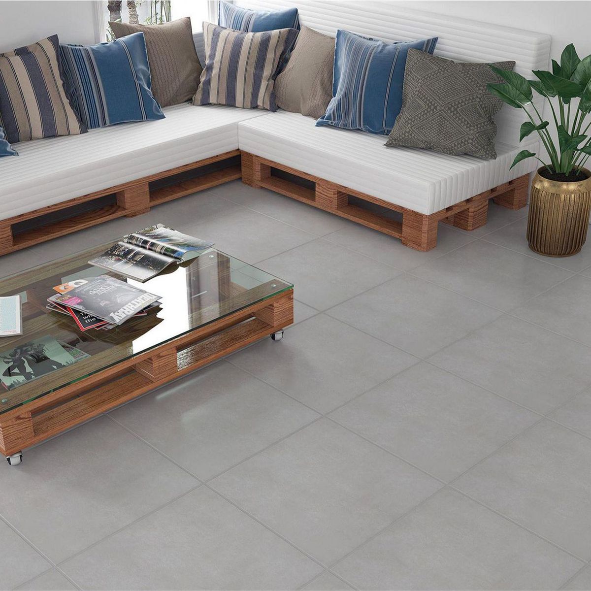 INCEFRA - Cerámica Gris Oscuro Rústica 45x45cm para piso