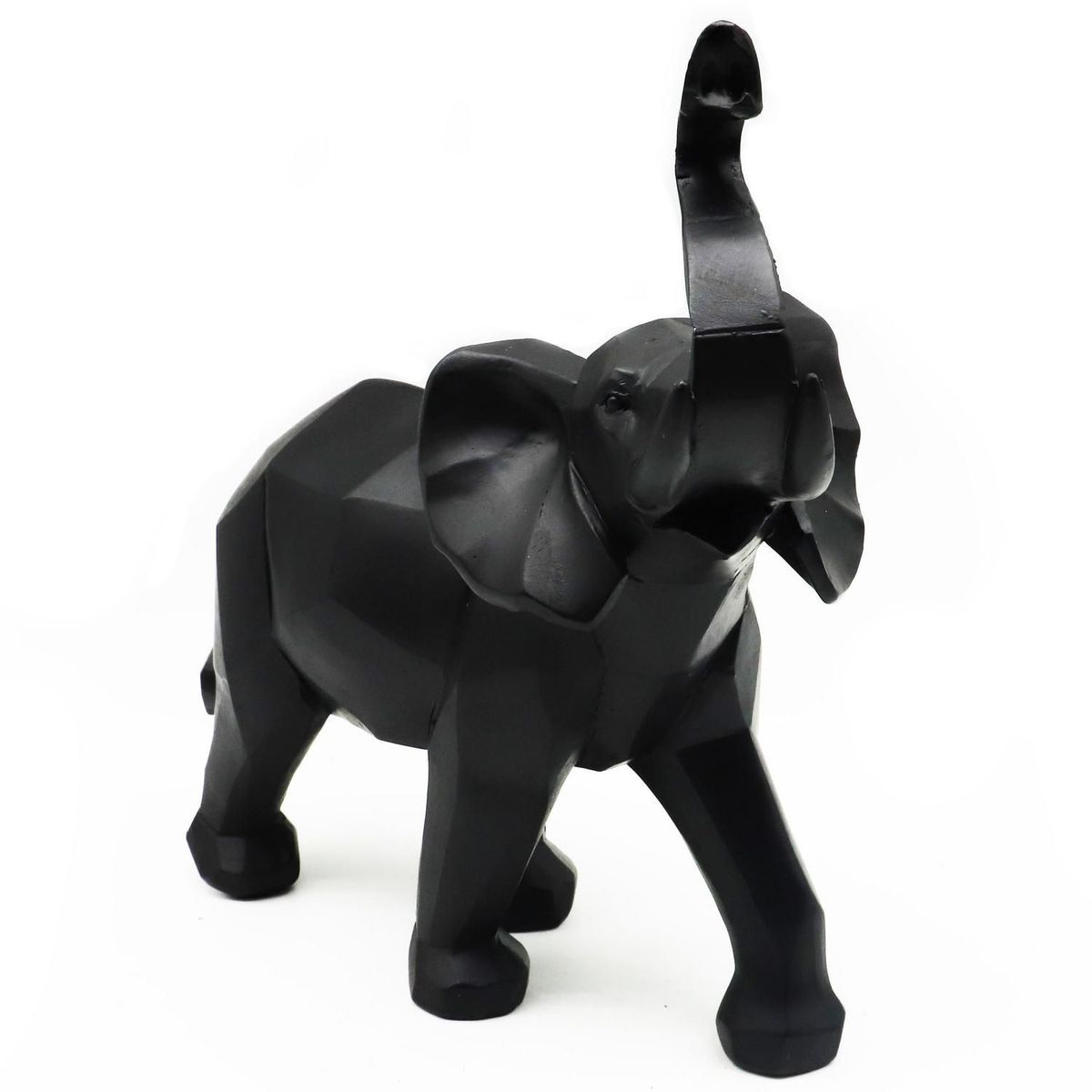 JUST HOME COLLECTION - Figura Elefante Origami Poliresina Negro 27.5x30x14cm