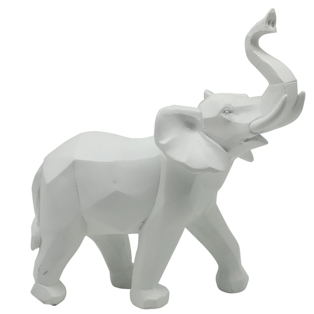 JUST HOME COLLECTION - Figura Elefante Origami Poliresina Blanco 27.5x30x14cm