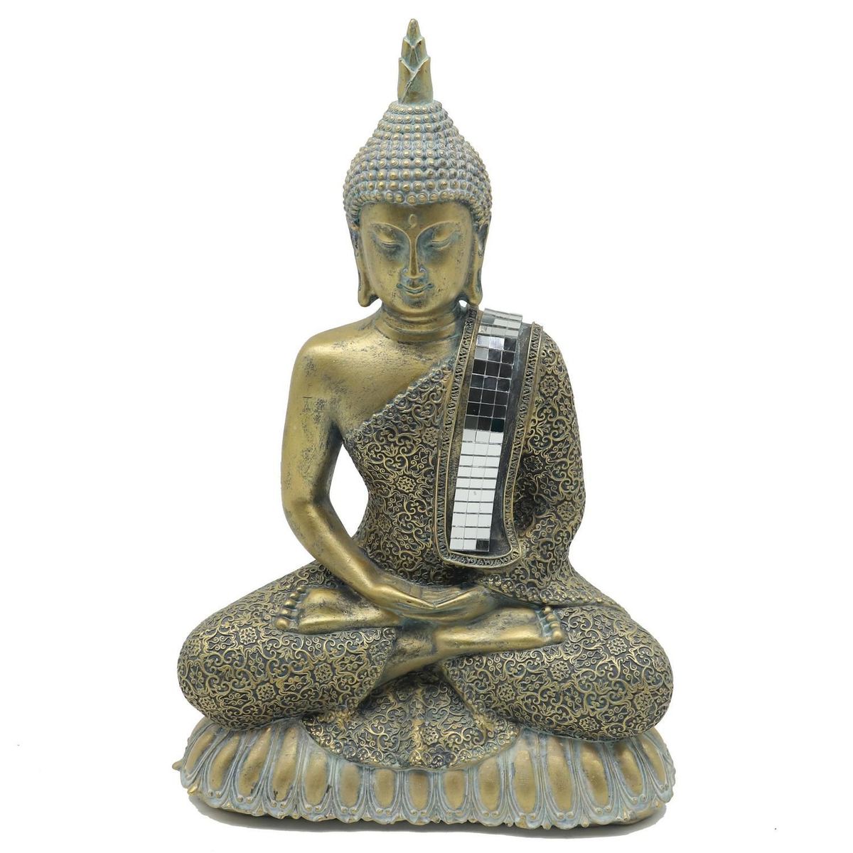 JUST HOME COLLECTION - Adorno Budha Sentado Poliresina Dorado 21x30.5x10cm