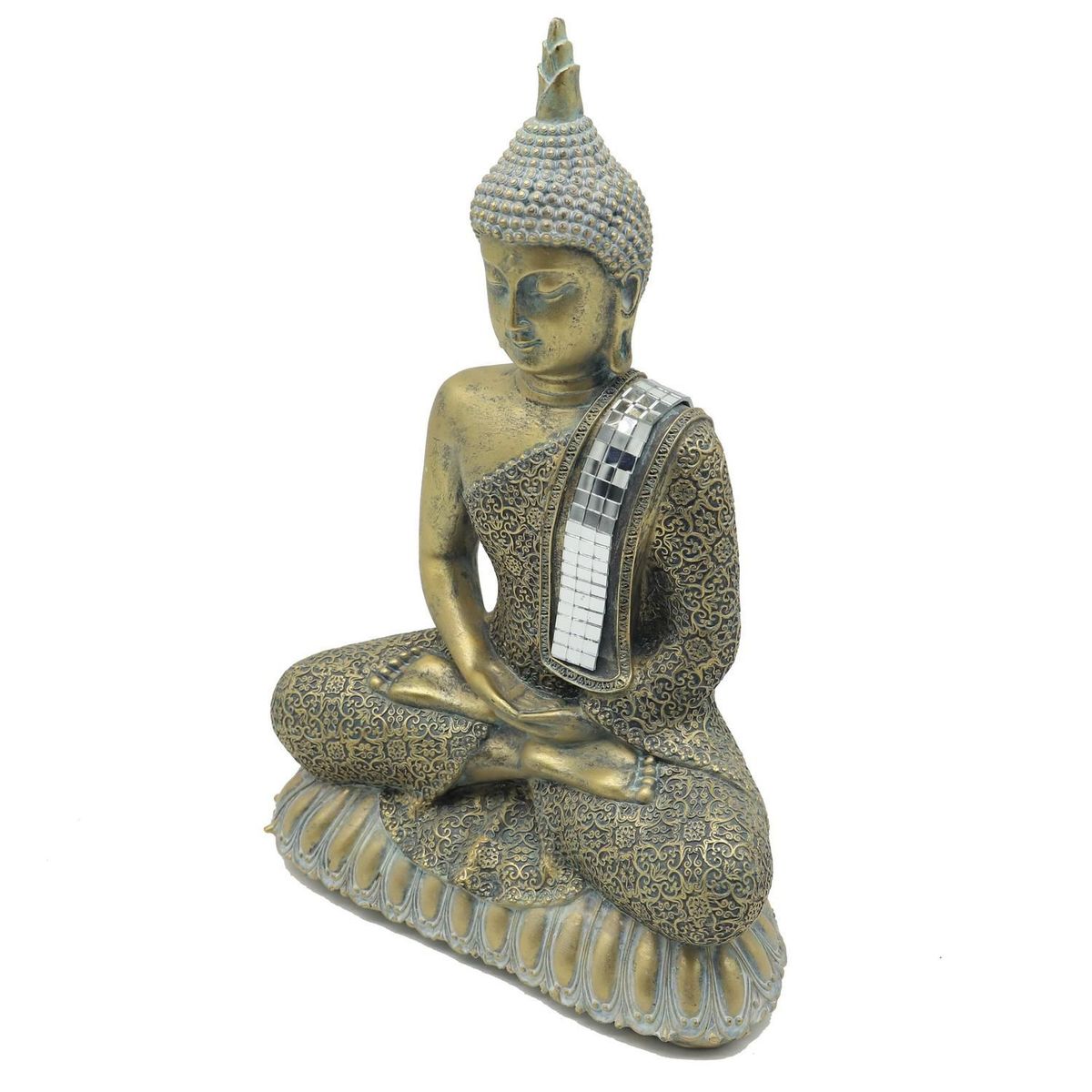 JUST HOME COLLECTION - Adorno Budha Sentado Poliresina Dorado 21x30.5x10cm
