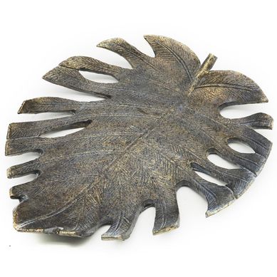 Adorno Hoja Poliresina Caf� 27x4x23cm