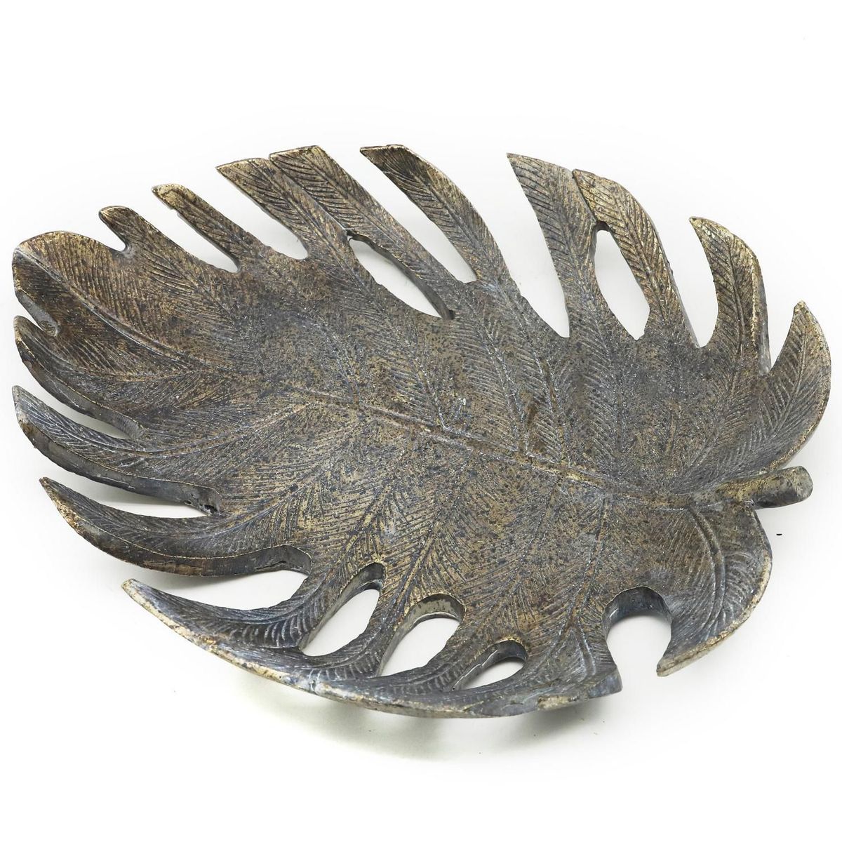 JUST HOME COLLECTION - Adorno Hoja Poliresina Café 27x4x23cm