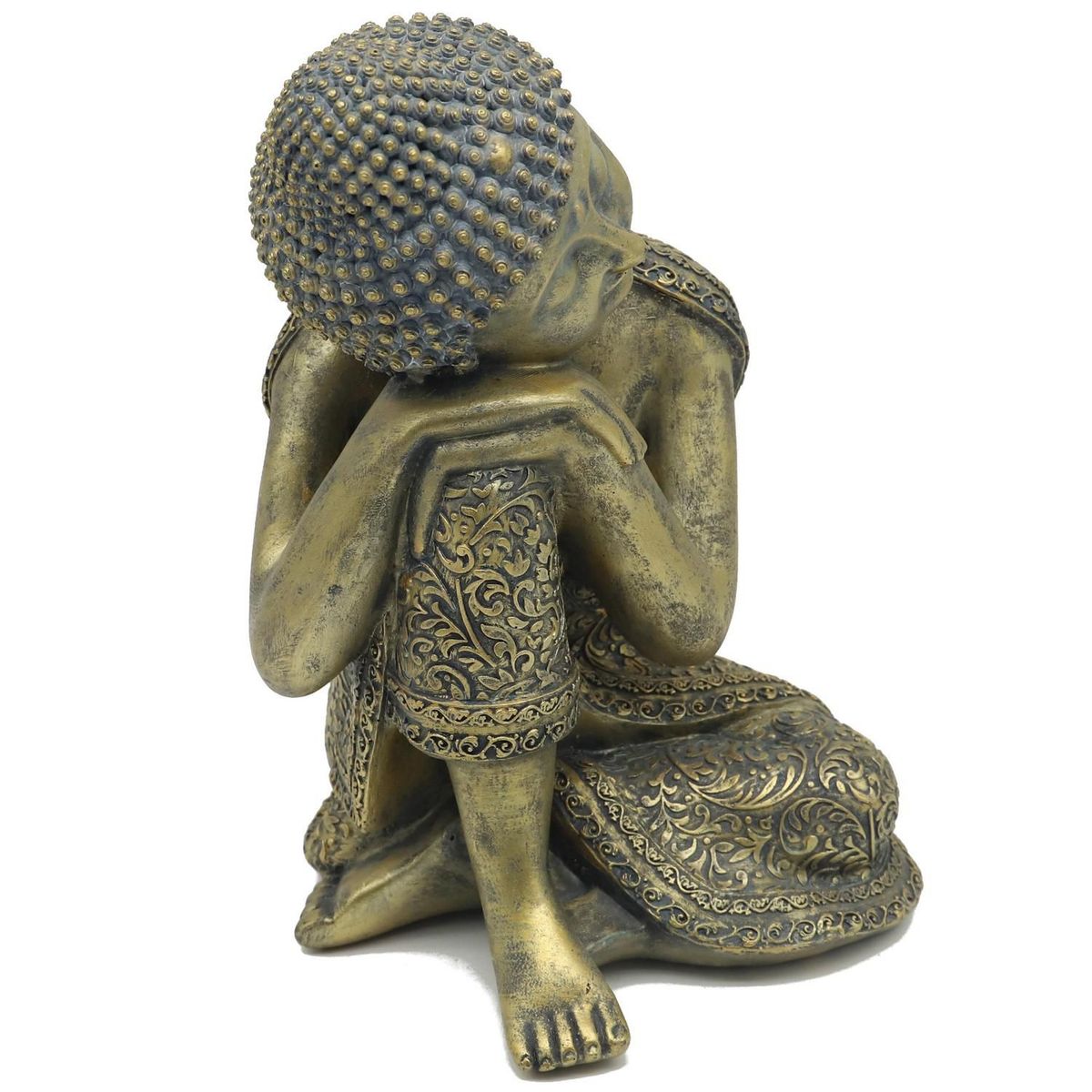 JUST HOME COLLECTION - Adorno Budha Dormido Poliresina Dorado 17x25.5x16cm