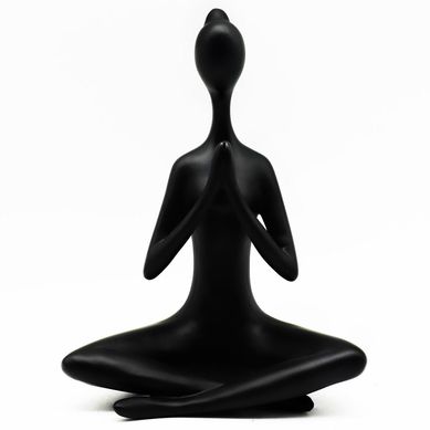 Figura Yoga Poliresina Negro 19.3x25.8x12.5cm