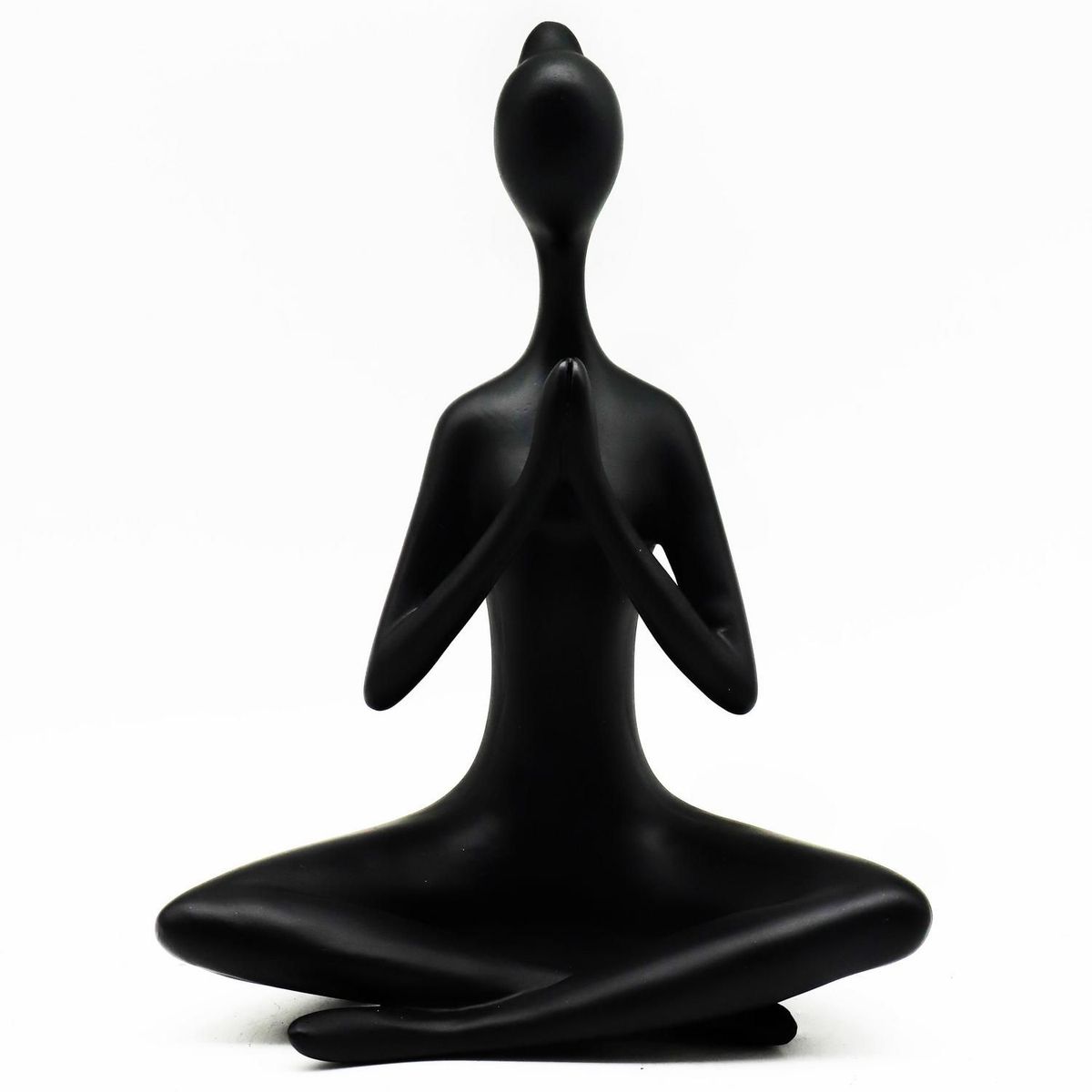 JUST HOME COLLECTION - Figura Yoga Poliresina Negro 19.3x25.8x12.5cm