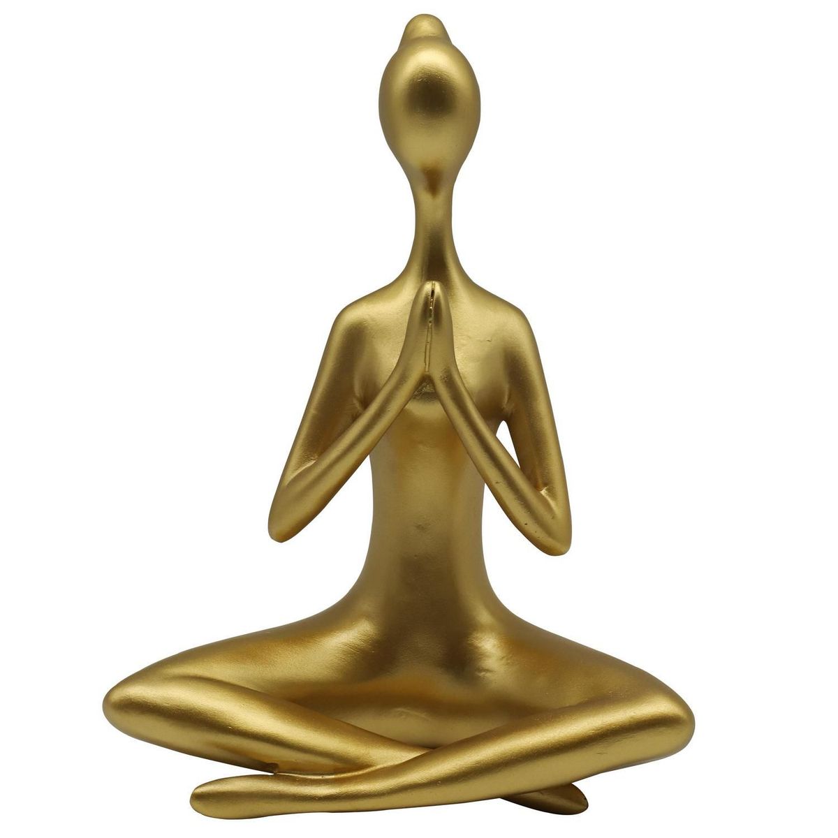 JUST HOME COLLECTION - Figura Yoga Poliresina Dorado 19.3x25.8x12.5cm