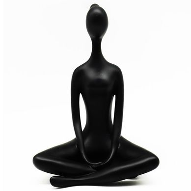 Figura Yoga Manos Abajo Poliresina Negro 17.2x24.8x13cm