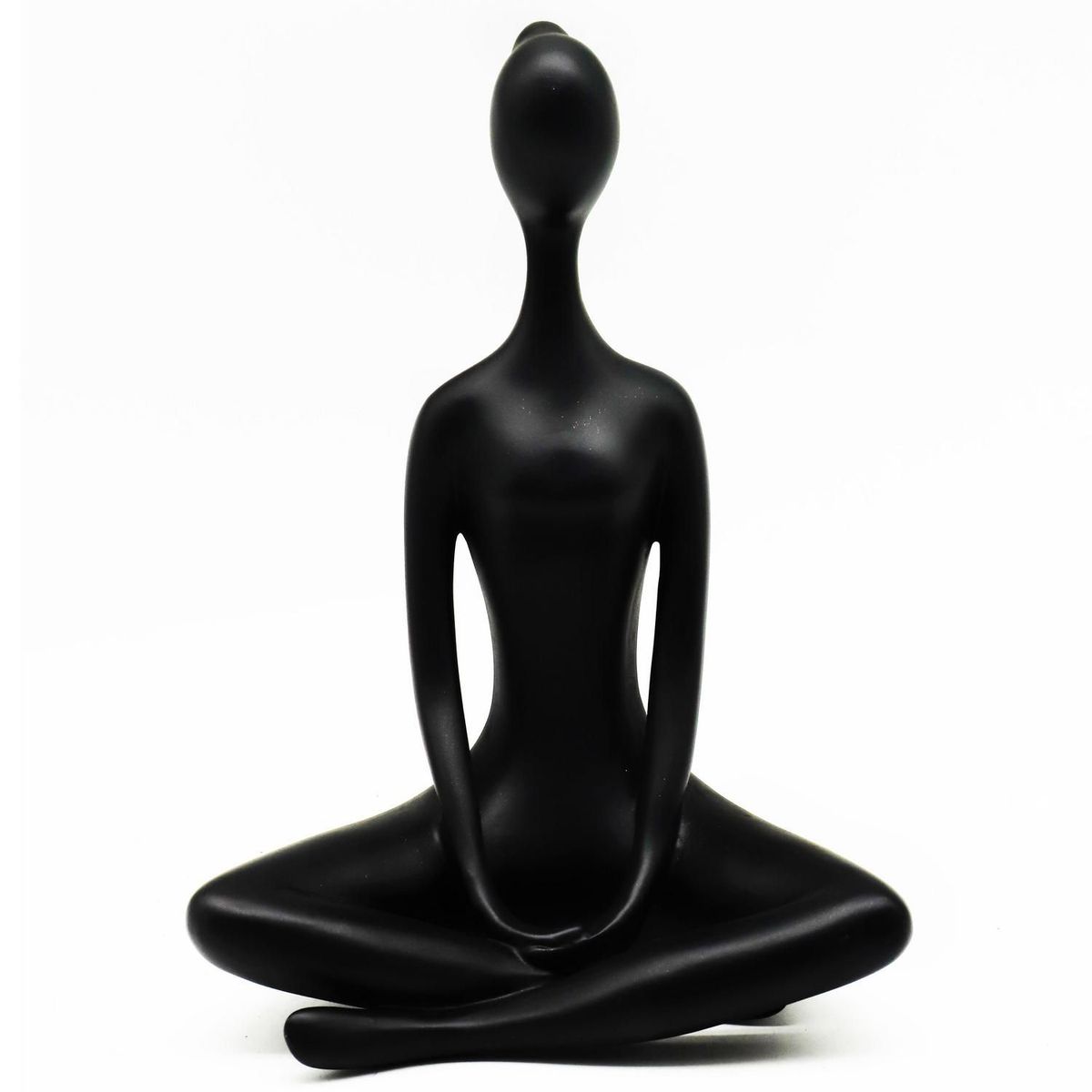 JUST HOME COLLECTION - Figura Yoga Manos Abajo Poliresina Negro 17.2x24.8x13cm
