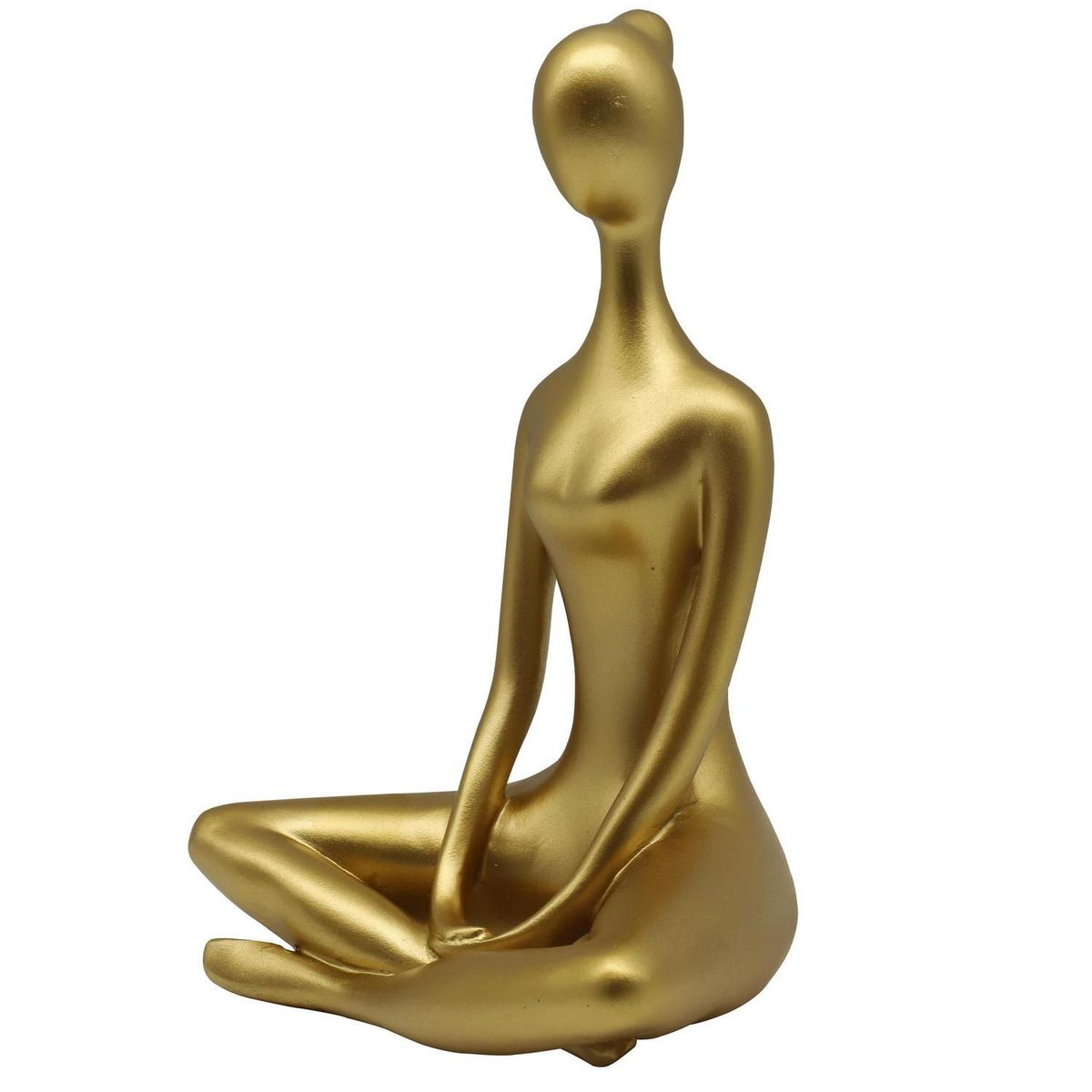 JUST HOME COLLECTION - Figura Yoga Manos Abajo Poliresina Dorado 17.2x24.8x13cm