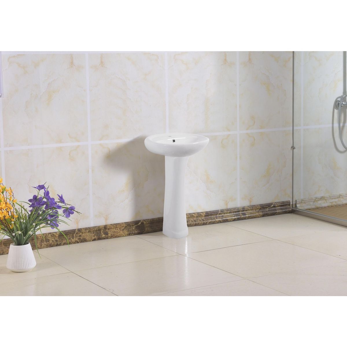 SENSI DACQUA - Lavamanos Sobre Pedestal Viena Blanco