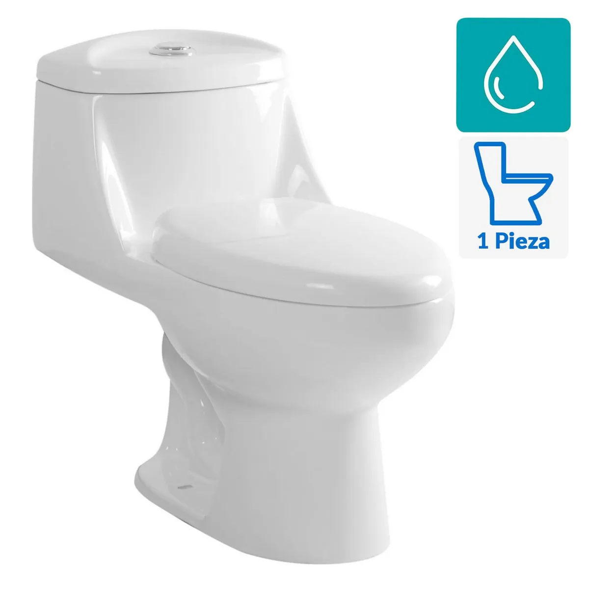 Pedestal para Lavamanos Florencia Blanco + Lavamanos Sobre Pedestal Florencia Blanco + WC Inodoro One Piece Vinciny Blanco, marca SENSI DACQUA - Foto 2