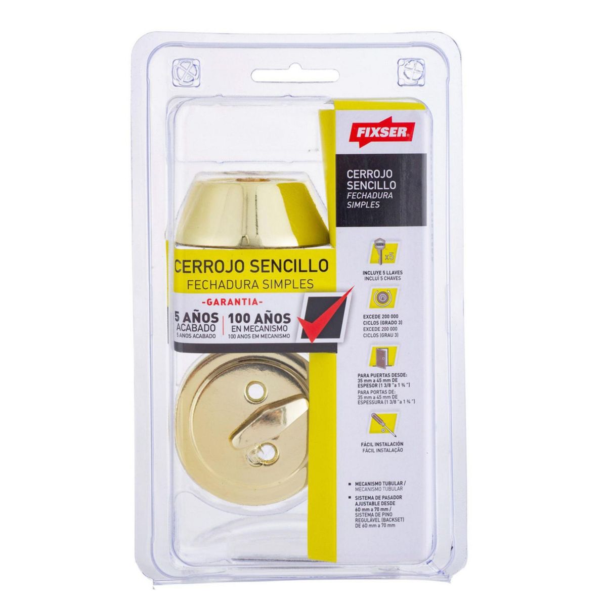 FIXSER - Cerradura de Llave - Mariposa Bronce PUL Fixser