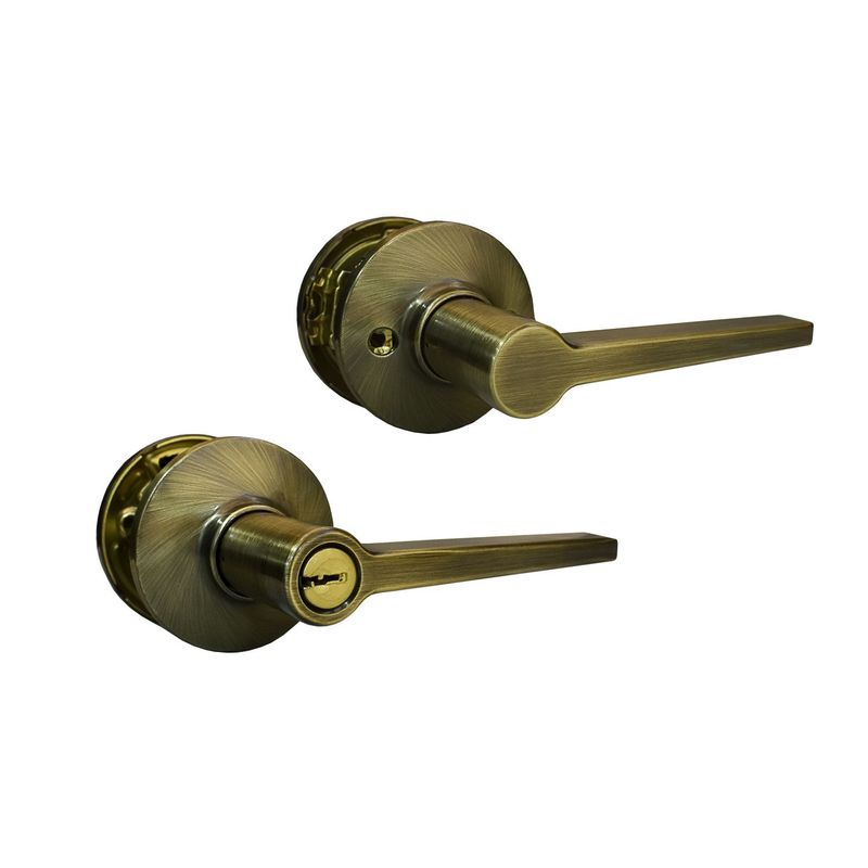 FIXSER - Cerradura de Manija Entrada Bronce Antiguo