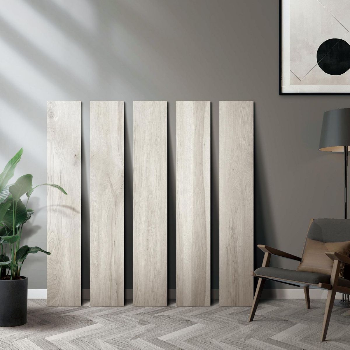 HOLZTEK - Porcelanato Gris Maderado 15x90cm 1.08m2