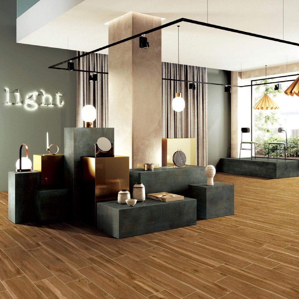 HOLZTEK - Porcelanato Café 15x90cm 1.08m2 Maderado Mate Wood Brown